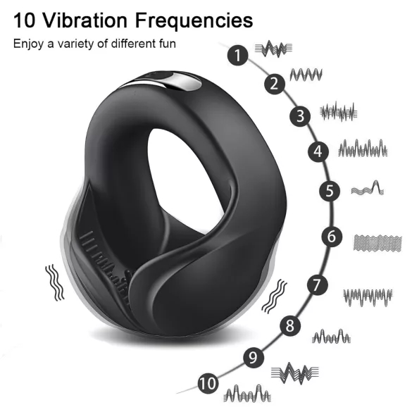 AlvUp - anel peniano vibratório - silicone preto