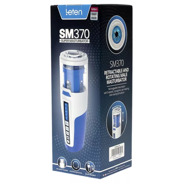 Leten SM370 - masturbador rotativo e sonoro (branco)