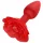 Rose Plug - vibrador anal com controle remoto recarregável - silicone vermelho