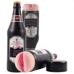   Lonely - masturbador vagina realista garrafa cerveja - cor natural/preto