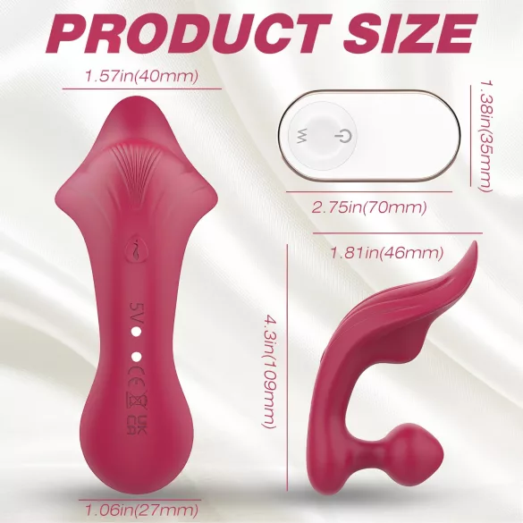 Sex HD Chomper - vibrador clitóris e anal - silicone vermelho