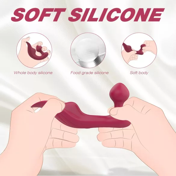 Sex HD Chomper - vibrador clitóris e anal - silicone vermelho