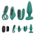 Sex HD - vibrador com controle remoto recarregável - kit 4 peças - verde