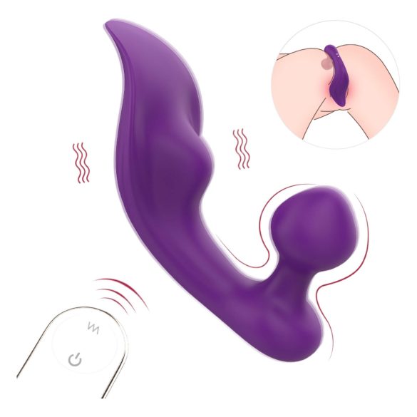 Vibrador à prova d'água para clitóris e ânus - roxo vibrante
