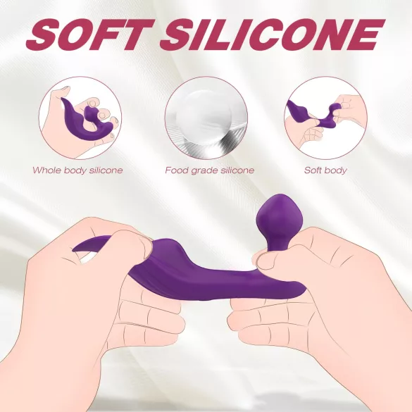 Sex HD Chomper - vibrador clitóris e anal à prova d'água - roxo
