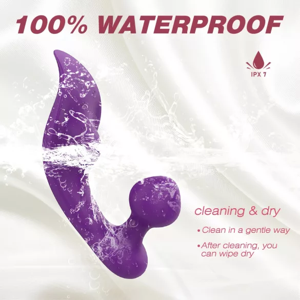 Sex HD Chomper - vibrador clitóris e anal à prova d'água - roxo