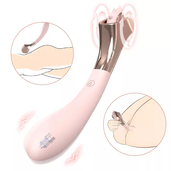 Sex HD - vibrador recarregável à prova d'água com roda de estimulação - rosa