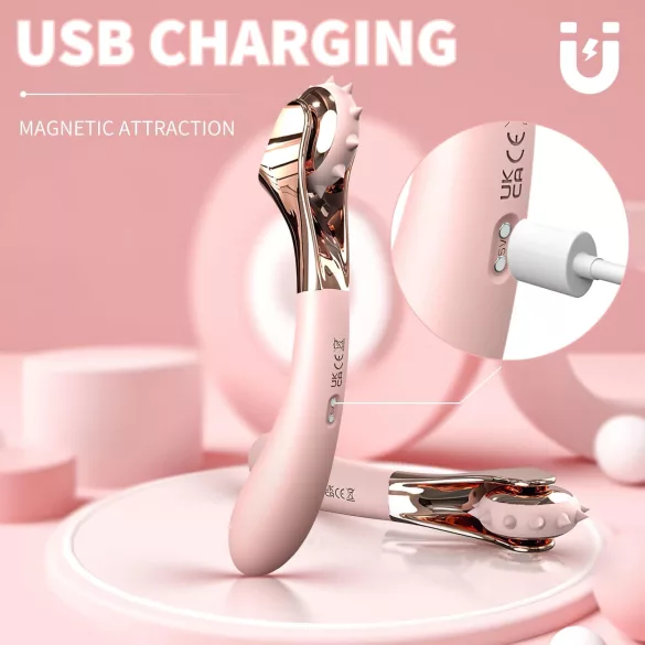 Sex HD - vibrador recarregável à prova d'água com roda de estimulação - rosa