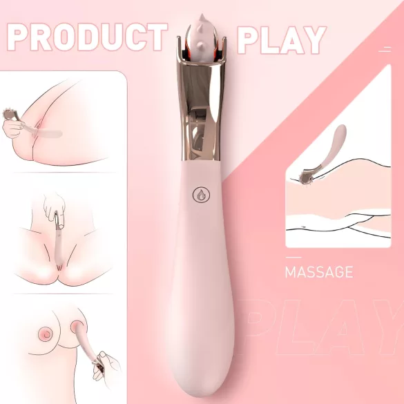 Sex HD - vibrador recarregável à prova d'água com roda de estimulação - rosa