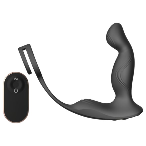 Vibrador próstato Virgil com anel peniano e escrotal (preto)