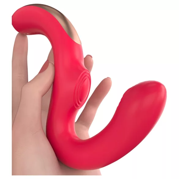 SEX HD Genie - vibrador ponto G e clitóris - silicone vermelho