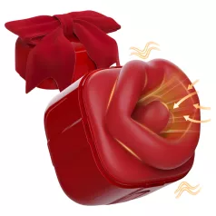   SEX HD Lovely Kiss - vibrador sugador de língua e clitóris - silicone vermelho