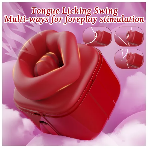 SEX HD Lovely Kiss - vibrador sugador de língua e clitóris - silicone vermelho