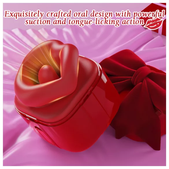 SEX HD Lovely Kiss - vibrador sugador de língua e clitóris - silicone vermelho