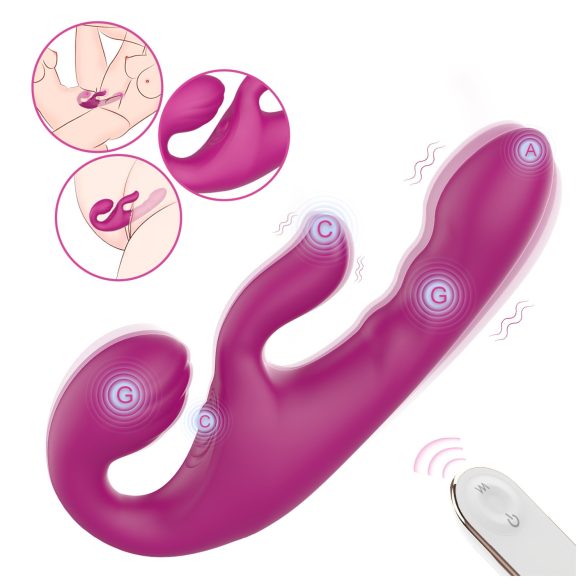 SEX HD Co-op Bliss - vibrador com alça clitoriana (roxo)