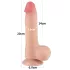 Lovetoy Sliding-Skin - dildo com escroto duplo revestimento - 20cm bege