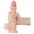 Lovetoy Sliding-Skin - dildo com escroto duplo revestimento - 20cm bege