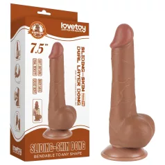   Lovetoy Sliding-Skin - dildo com escroto dupla camada - 19,5cm cor natural