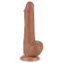 Lovetoy Sliding-Skin - dildo de dupla camada com veias - 19,5cm (natural)