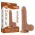 Lovetoy Sliding-Skin - dildo com escroto dupla camada - 19,5cm pele escura