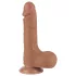 Lovetoy Sliding-Skin - dildo com escroto dupla camada - 19,5cm pele escura