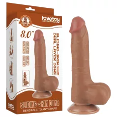 Lovetoy Sliding-Skin - dildo com testículos duplo silicone