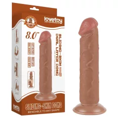   Lovetoy Sliding-Skin - dildo ventosa duplo revestimento 20cm - cor natural