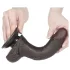 Lovetoy Sliding-Skin - dildo com ventosa - duplo revestimento 19,5cm - marrom