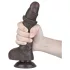 Lovetoy Sliding-Skin - dildo com ventosa - duplo revestimento 19,5cm - marrom