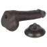 Lovetoy Sliding-Skin - dildo com escroto duplo revestimento - 19,5cm marrom