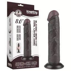   Lovetoy Sliding-Skin - dildo com ventosa - dupla camada - 20cm marrom