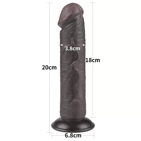 Lovetoy Sliding-Skin - dildo com ventosa - dupla camada - 20cm marrom