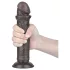Lovetoy Sliding-Skin - dildo com ventosa - dupla camada - 20cm marrom