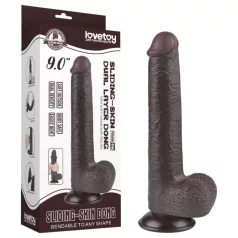   Sliding-Skin - dildo de dupla camada com ventosa - 20,8 cm (castanho)