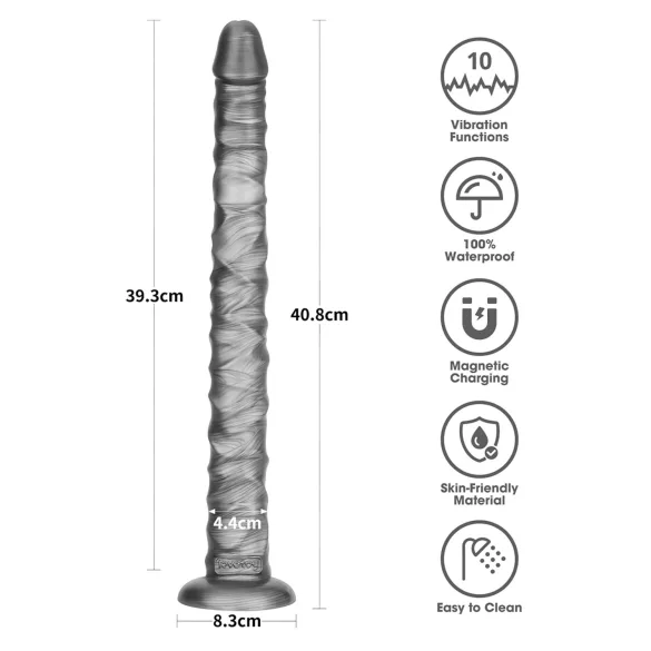 Lovetoy King Sized - vibrador grande - 40,5 cm - cinza