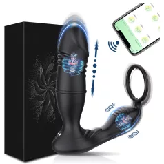   AlvUp - Anel peniano vibratório de impulso controlado por app, para homens (preto)