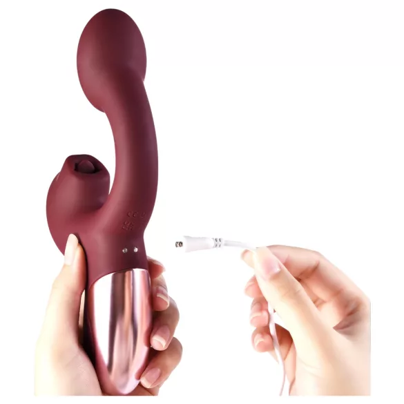 Magic Motion Magic Ponder - vibrador rabbit 2 em 1 - silicone bordô