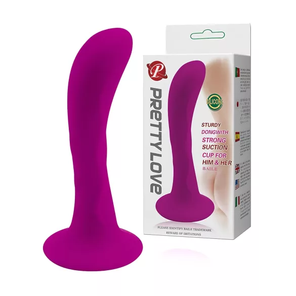 Pretty Love Baile - plug anal com ventosa curvado - silicone rosa