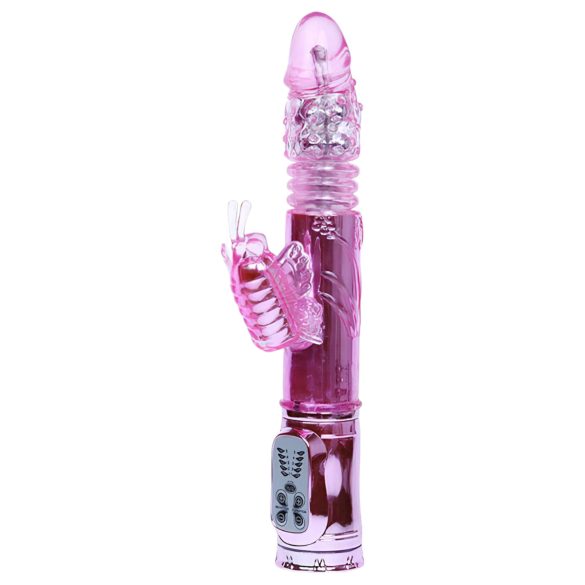 Baile - Vibrador borboleta com estimulador clitoriano (rosa)