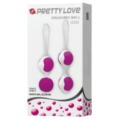   Pretty Love Orgasmic - kit bolas tailandesas ajustáveis - silicone branco roxo