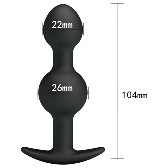 Pretty Love - plug anal com bolas internas - silicone preto