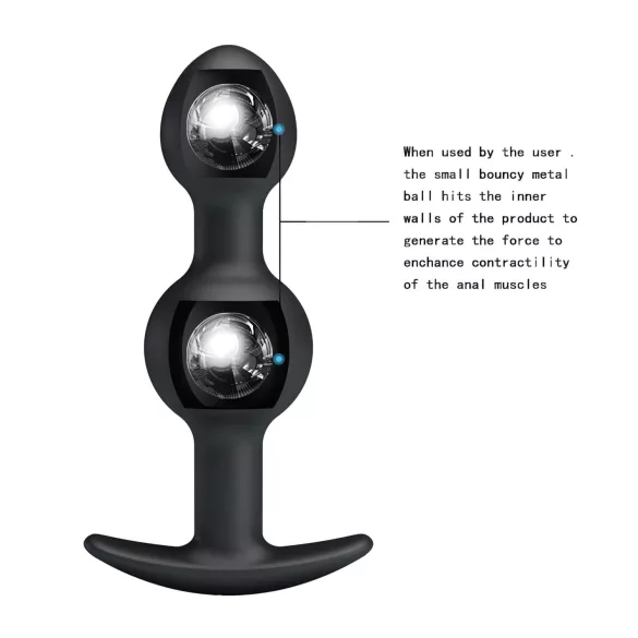 Pretty Love - plug anal com bolas internas - silicone preto