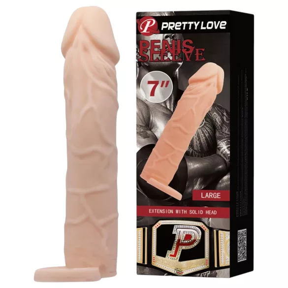 Pretty Love - capa peniana com anel para o pênis - silicone bege