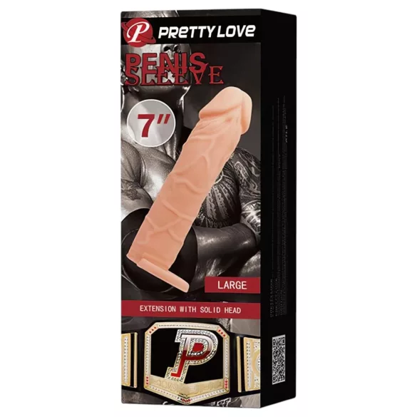 Pretty Love - capa peniana com anel para o pênis - silicone bege
