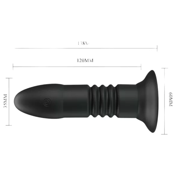 Pretty Love Magic Jinger - vibrador anal empurrador - silicone preto
