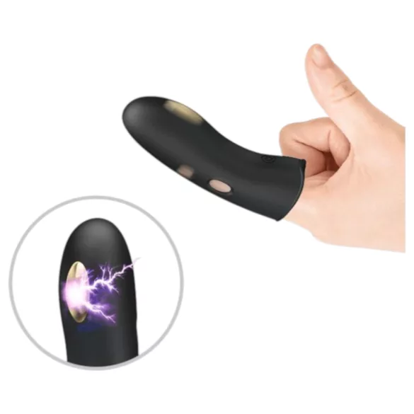 Pretty Love Marico - vibrador de dedo eletroestimulação - silicone preto