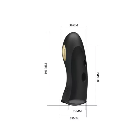 Pretty Love Marico - vibrador de dedo eletroestimulação - silicone preto