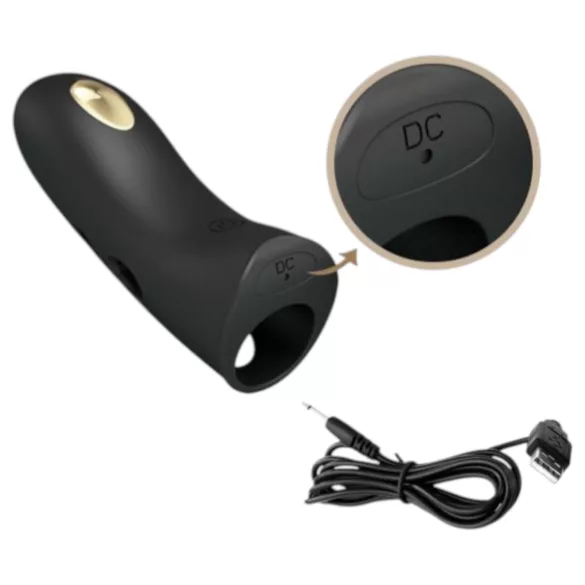 Pretty Love Marico - vibrador de dedo eletroestimulação - silicone preto