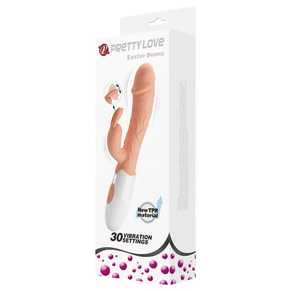 Pretty Love Easter Bunny - vibrador com estimulador de clitóris - cor natural