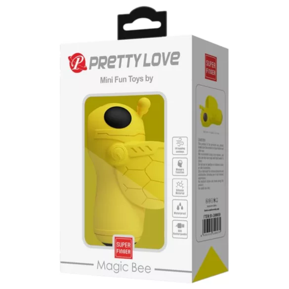 Pretty Love Magic Bee - vibrador de dedo para clitóris - silicone amarelo